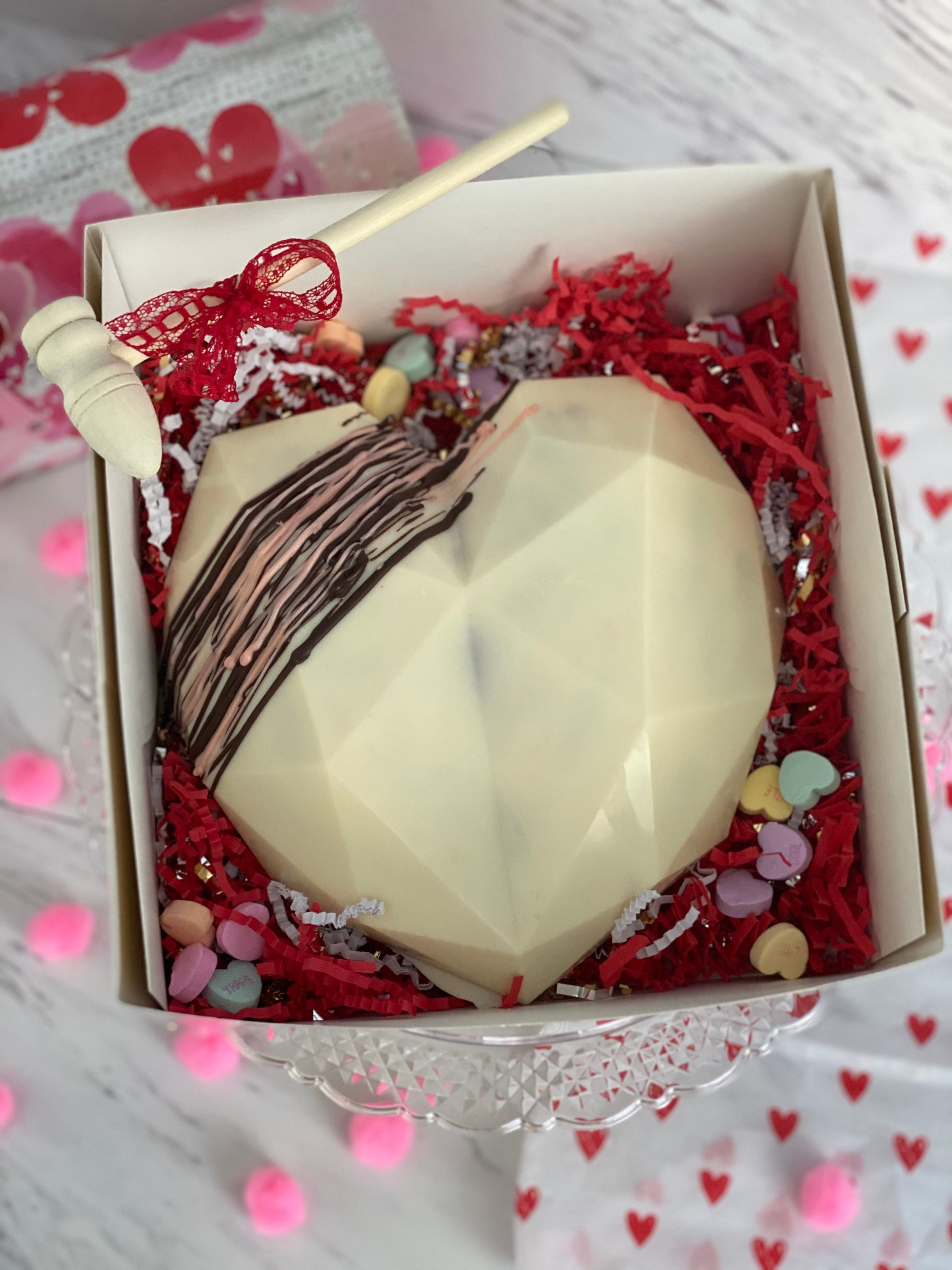 white chocolate heart